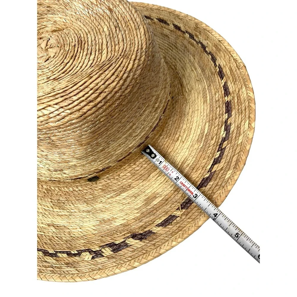 Hemlock Hat Madero Fedora 100% Palm Straw Hat Size XL unisex toast tan boho